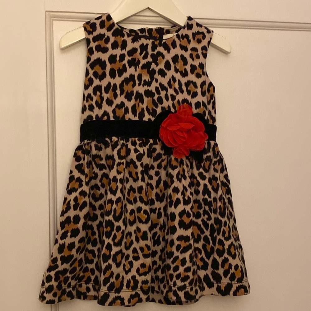Kate Spade New York Girls Classic Leopard Print  Fit & Flare Sleeveless Dress 3T